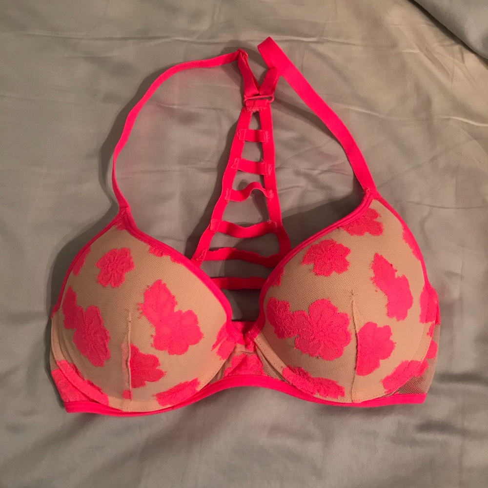 Neon Pink Floral bra